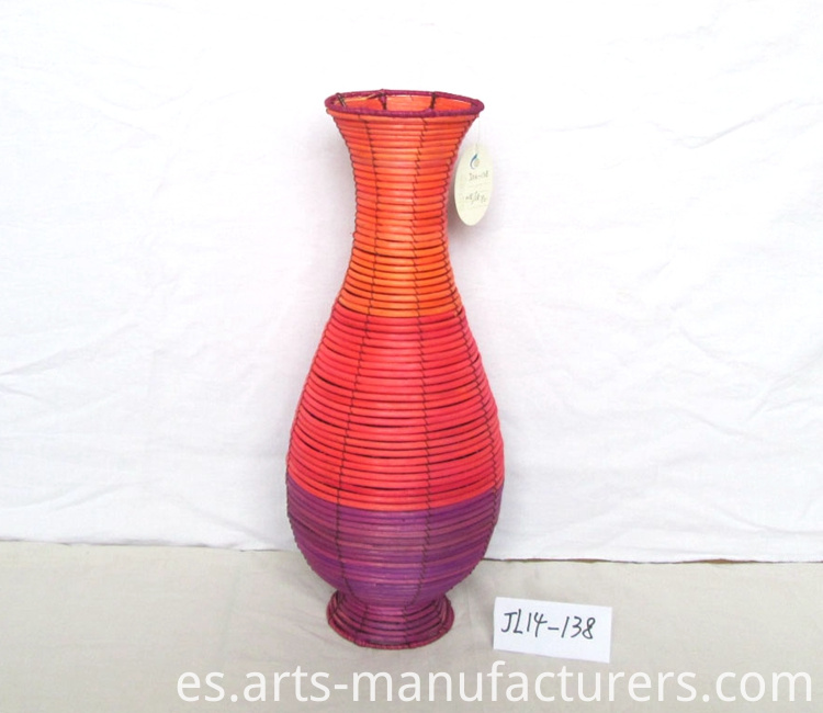 tejiendo maceta weaving flower pot